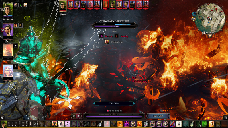 Due to the number of fire and void tentacle effects on screen, the chicken is tough to see. Couldn’t be helped. Sorry about that!